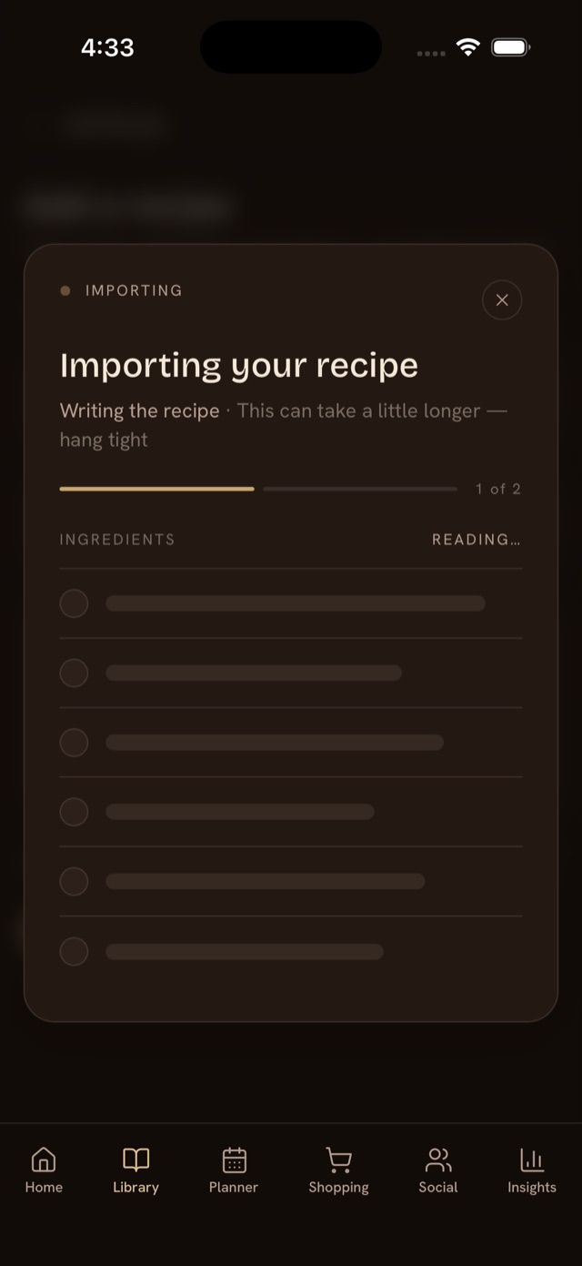 bolo importing a recipe from a link