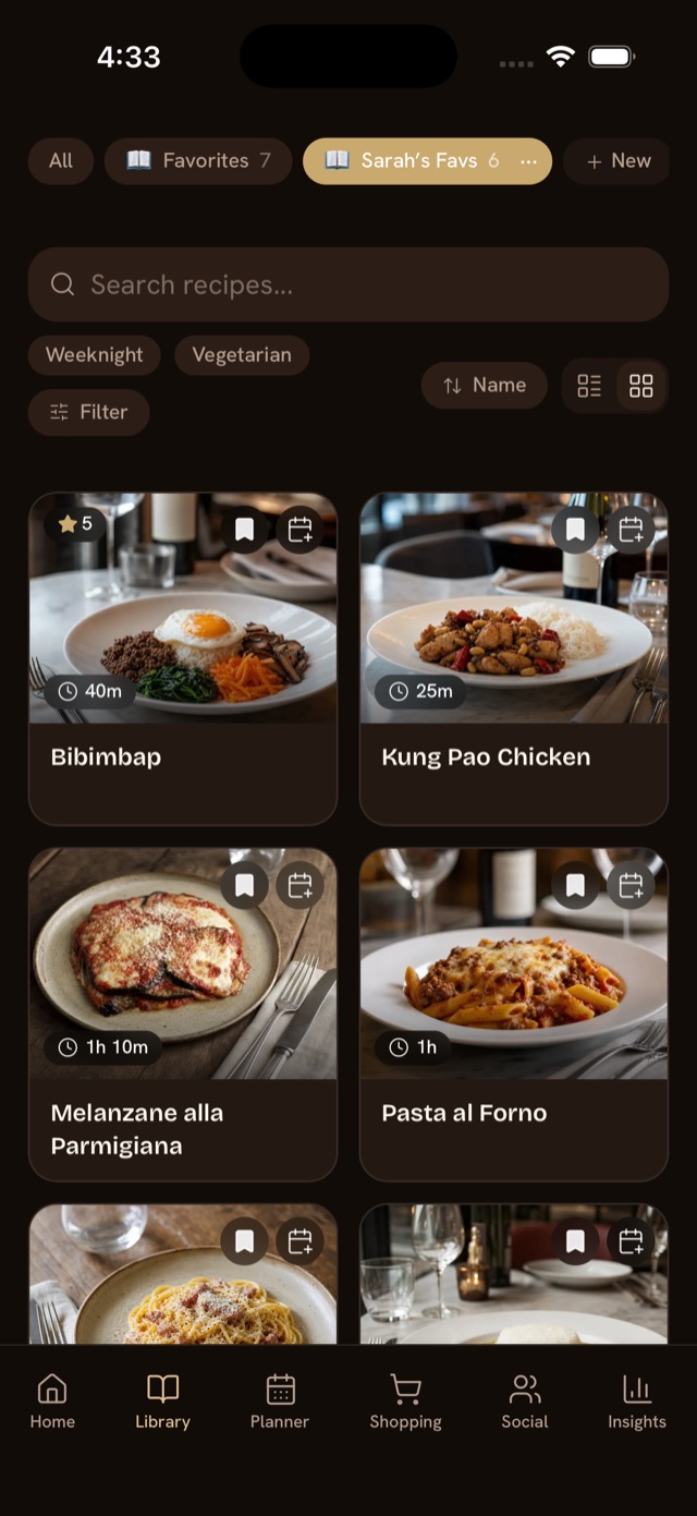 A friend's shared cookbook in your bolo library